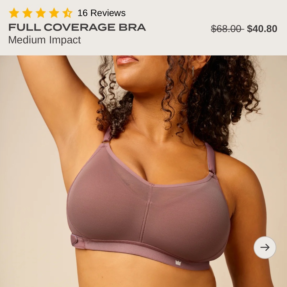 NWT SHEFIT sports bra. Mauve color. Only the mauve bra is for sale.